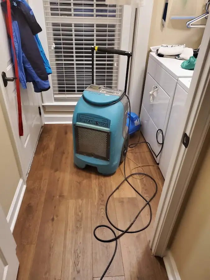 Commercial dehumidifier deployed for Flood Damage Cleanup in Evergreen